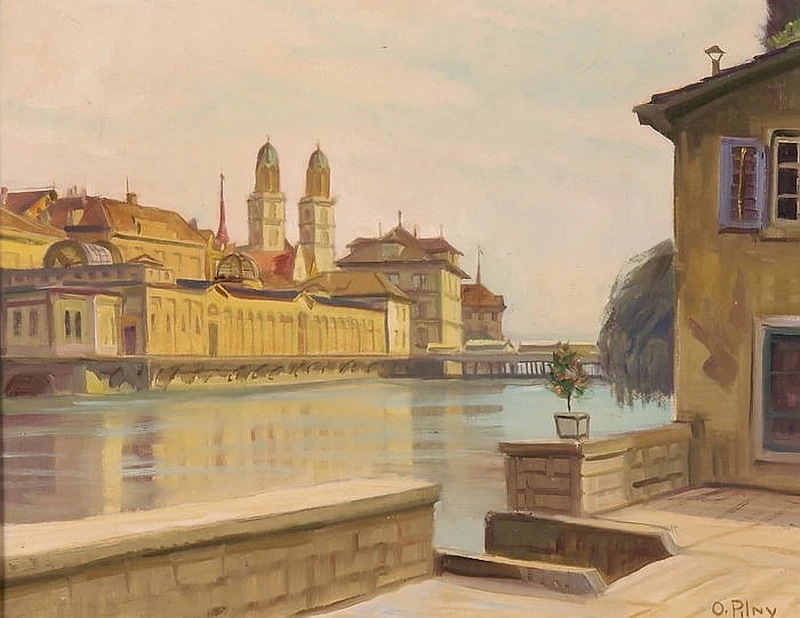 Vista di Zurigo con Limmat